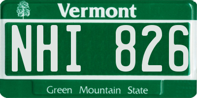 VT license plate NHI826