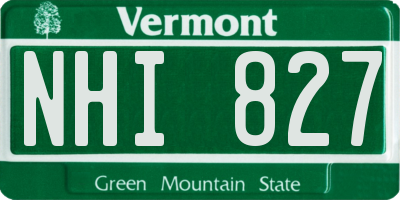 VT license plate NHI827