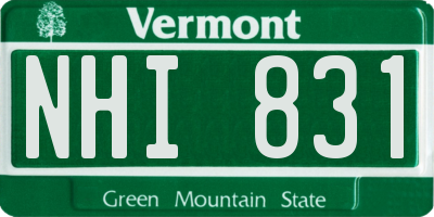 VT license plate NHI831