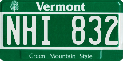 VT license plate NHI832