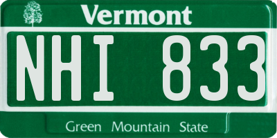 VT license plate NHI833