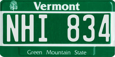VT license plate NHI834