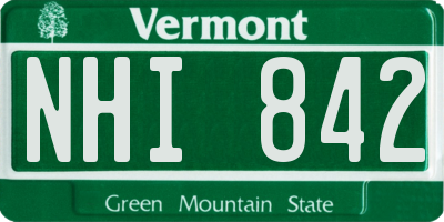 VT license plate NHI842