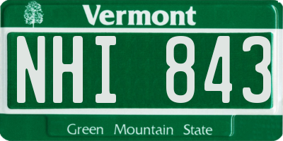 VT license plate NHI843