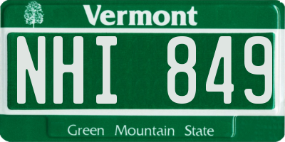 VT license plate NHI849