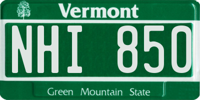 VT license plate NHI850