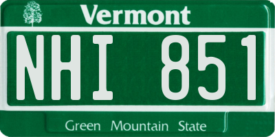 VT license plate NHI851
