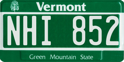 VT license plate NHI852