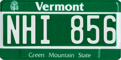 VT license plate NHI856