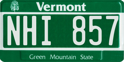 VT license plate NHI857