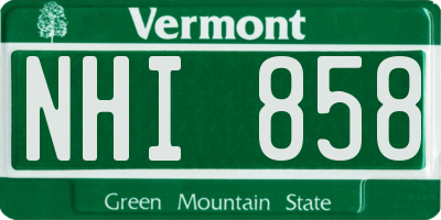 VT license plate NHI858