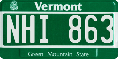 VT license plate NHI863