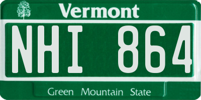 VT license plate NHI864