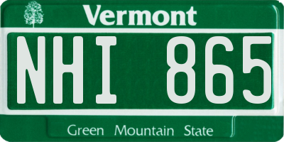 VT license plate NHI865