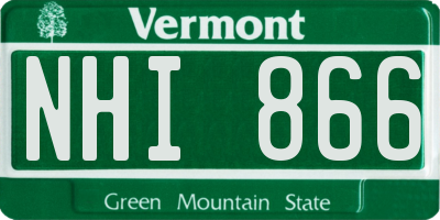 VT license plate NHI866