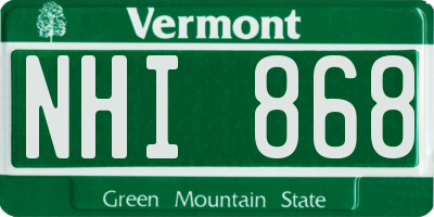 VT license plate NHI868