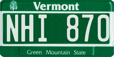 VT license plate NHI870