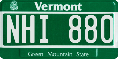 VT license plate NHI880