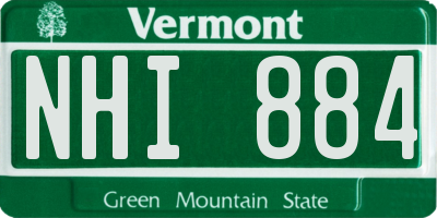 VT license plate NHI884