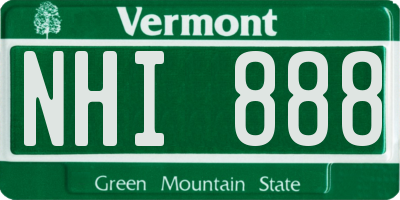 VT license plate NHI888