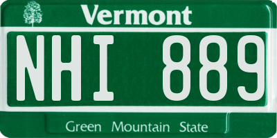 VT license plate NHI889
