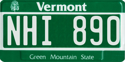 VT license plate NHI890