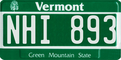 VT license plate NHI893
