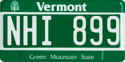 VT license plate NHI899
