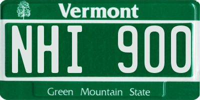 VT license plate NHI900