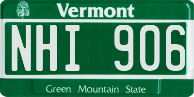 VT license plate NHI906