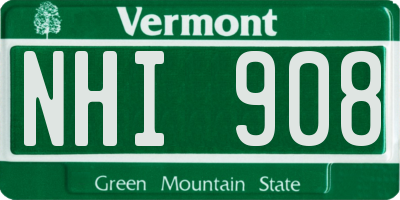 VT license plate NHI908