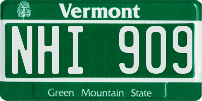 VT license plate NHI909