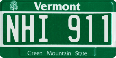 VT license plate NHI911
