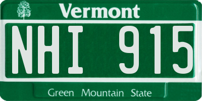 VT license plate NHI915