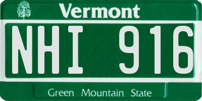 VT license plate NHI916