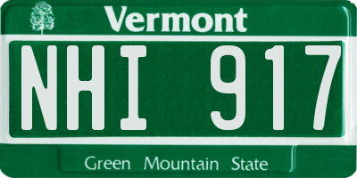 VT license plate NHI917