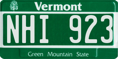 VT license plate NHI923