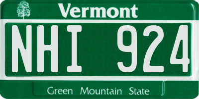 VT license plate NHI924