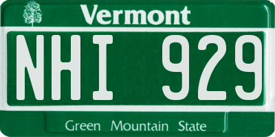 VT license plate NHI929