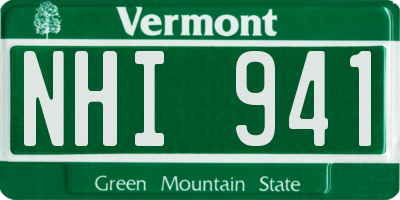 VT license plate NHI941