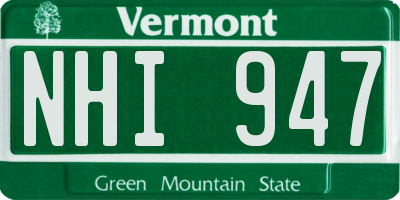 VT license plate NHI947