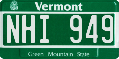 VT license plate NHI949