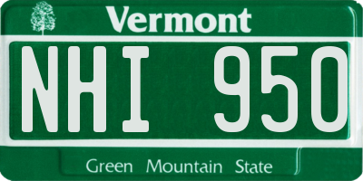 VT license plate NHI950