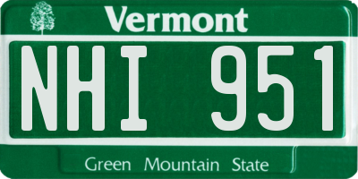 VT license plate NHI951