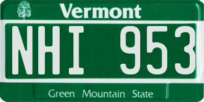 VT license plate NHI953