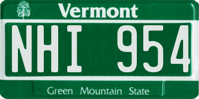 VT license plate NHI954