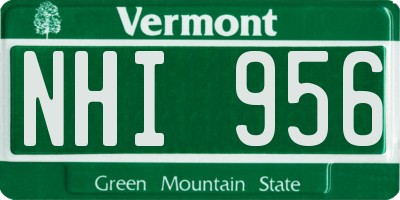 VT license plate NHI956