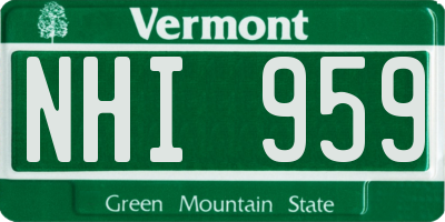 VT license plate NHI959