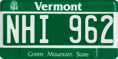 VT license plate NHI962