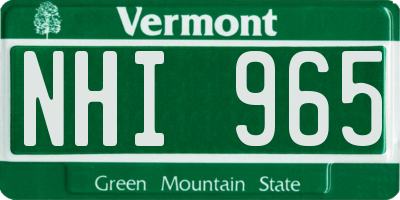 VT license plate NHI965